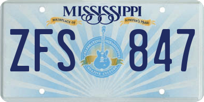 MS license plate ZFS847