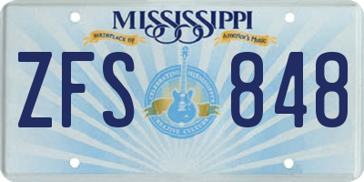 MS license plate ZFS848