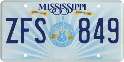 MS license plate ZFS849