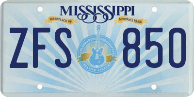 MS license plate ZFS850