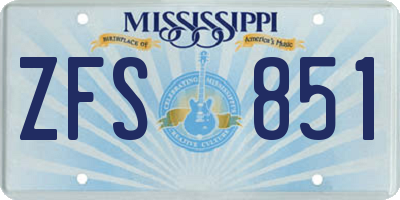 MS license plate ZFS851