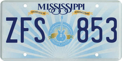 MS license plate ZFS853