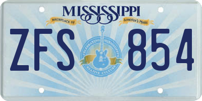 MS license plate ZFS854