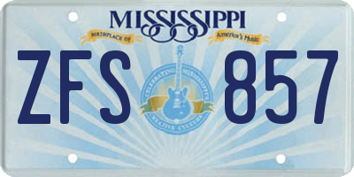 MS license plate ZFS857