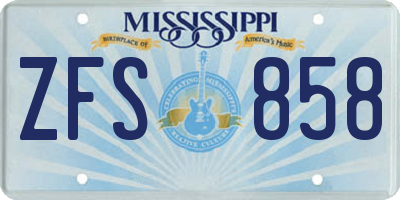 MS license plate ZFS858