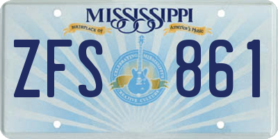 MS license plate ZFS861