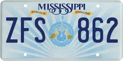 MS license plate ZFS862