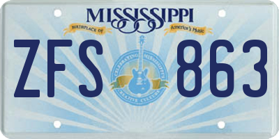 MS license plate ZFS863