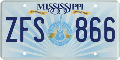 MS license plate ZFS866