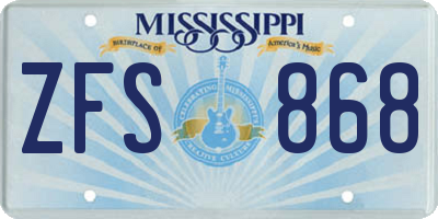 MS license plate ZFS868