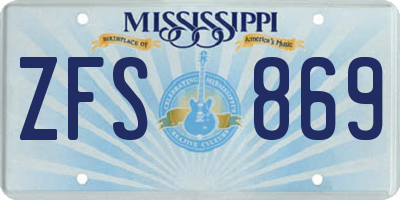 MS license plate ZFS869