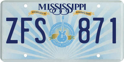 MS license plate ZFS871