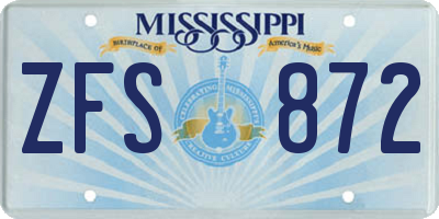 MS license plate ZFS872