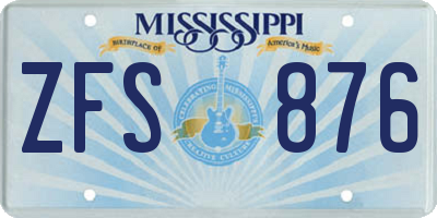 MS license plate ZFS876