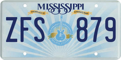 MS license plate ZFS879