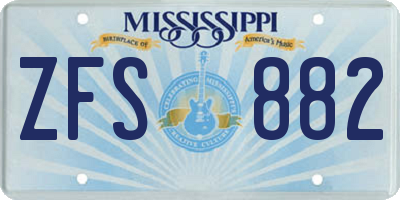 MS license plate ZFS882