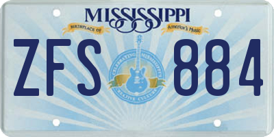 MS license plate ZFS884