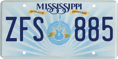 MS license plate ZFS885