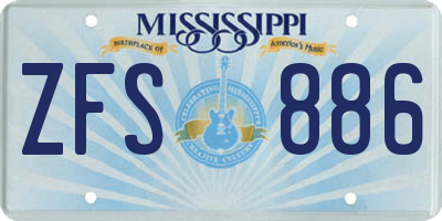 MS license plate ZFS886