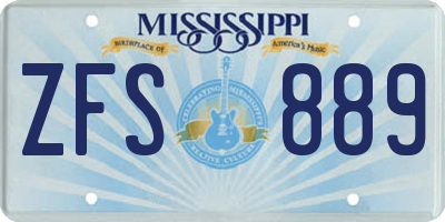 MS license plate ZFS889