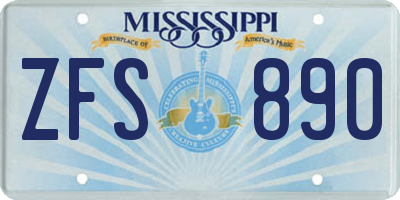 MS license plate ZFS890