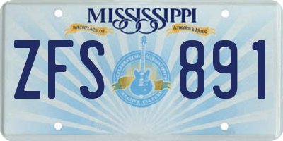 MS license plate ZFS891