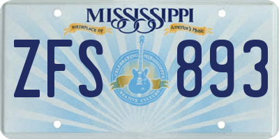 MS license plate ZFS893