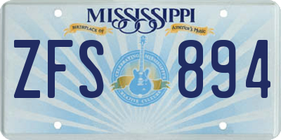 MS license plate ZFS894
