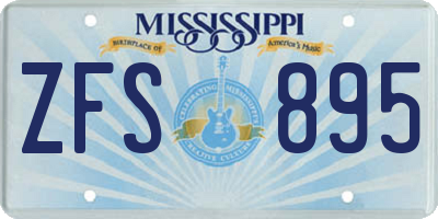 MS license plate ZFS895