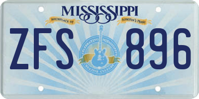MS license plate ZFS896