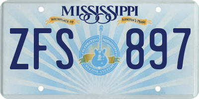 MS license plate ZFS897