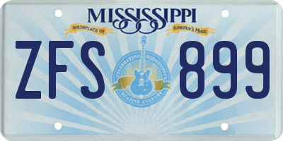MS license plate ZFS899