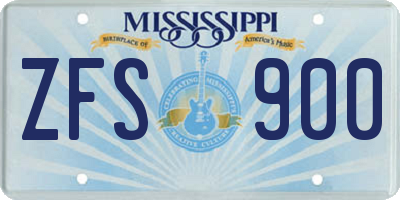 MS license plate ZFS900