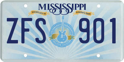 MS license plate ZFS901