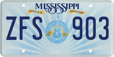 MS license plate ZFS903