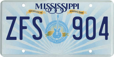 MS license plate ZFS904