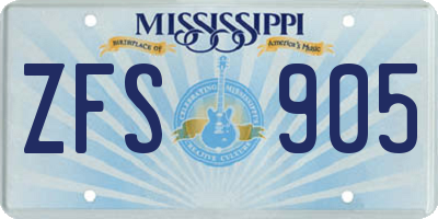 MS license plate ZFS905
