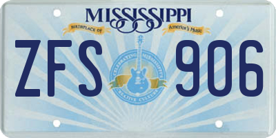 MS license plate ZFS906