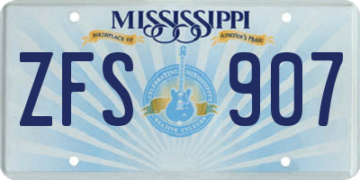 MS license plate ZFS907