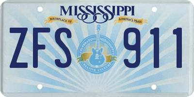 MS license plate ZFS911