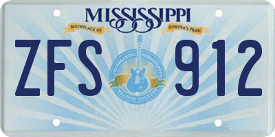 MS license plate ZFS912
