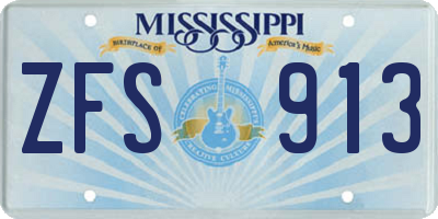 MS license plate ZFS913