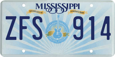 MS license plate ZFS914