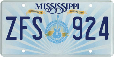 MS license plate ZFS924