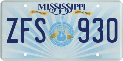MS license plate ZFS930