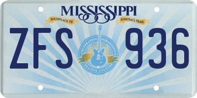 MS license plate ZFS936