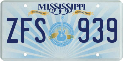 MS license plate ZFS939