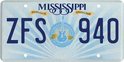 MS license plate ZFS940