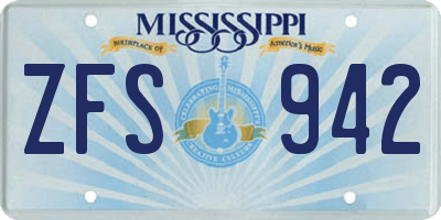 MS license plate ZFS942