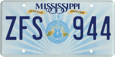 MS license plate ZFS944